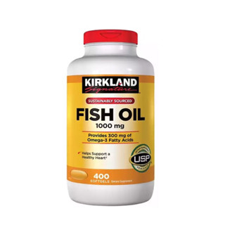 (☁️ของแท้/พร้อมส่ง) Kirkland Fish Oil 1000mg น้ำมันปลา 1กระปุกมี400เม็ด