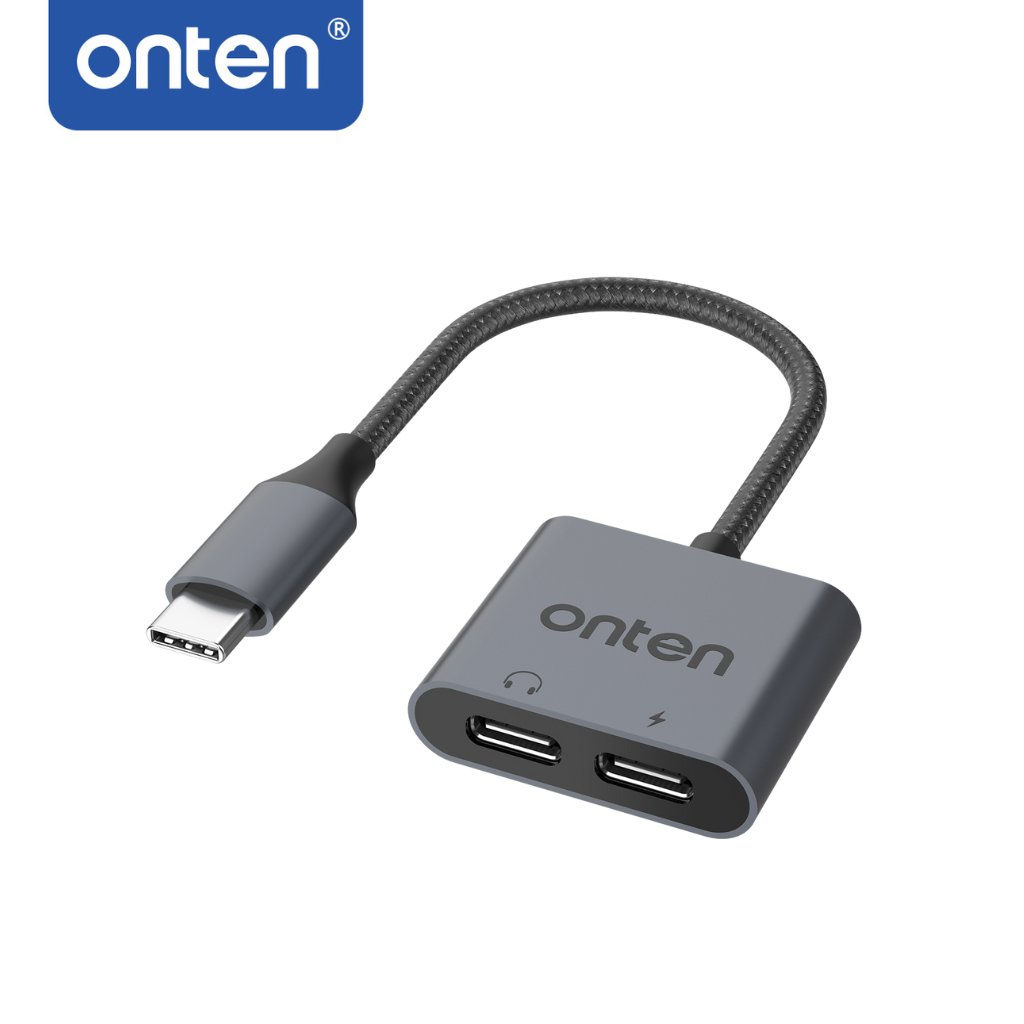 ONTEN OTN-290 2 in 1 Type-C to audio and charging adapter