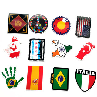 พร้อมส่ง！ธงชาติ ประเทศ แผนที่ USA Flag ธง England country sticker สติกเกอร์กันน้ำรูปแบบที่แตกต่างกัน vintage 50ชิ้น