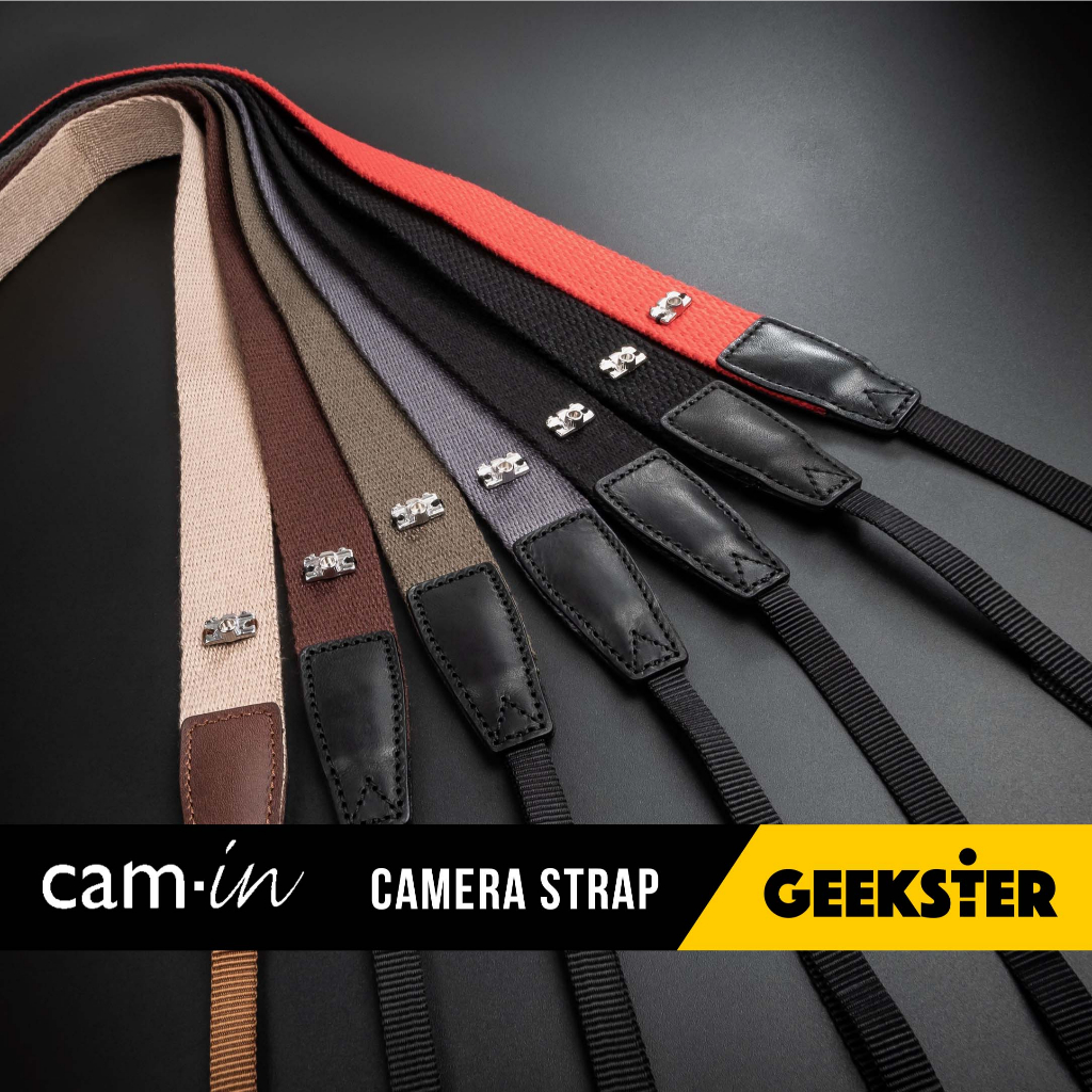 สายคล้องกล้อง พรีเมี่ยม Cam-in หนา นุ่ม ปรับความยาวได้ ( สาย กล้อง สายกล้อง สายคล้อง cam in camera neck strap )