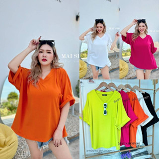 🎈Plussize เสื้อคนอ้วน🎈 อกหน้าผ้า56 ยืดถึงอก70++ ยาว28นิ้ว