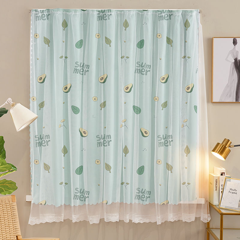 พร้อมส่ง ผ้าม่านหน้าต่าง ประตู 2 ชั้น ทึบแสง โปร่งแสง ผ้าม่านตีนตุ๊กแกติด ราคาถูก