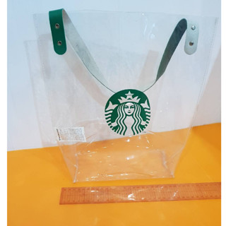 กระเป๋าทรงถัง พลาสติกใส งานแท้ STARBUCKS