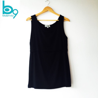 B9 Maternity เสื้อให้นมแขนกุด เปิดขึ้นสีดำ