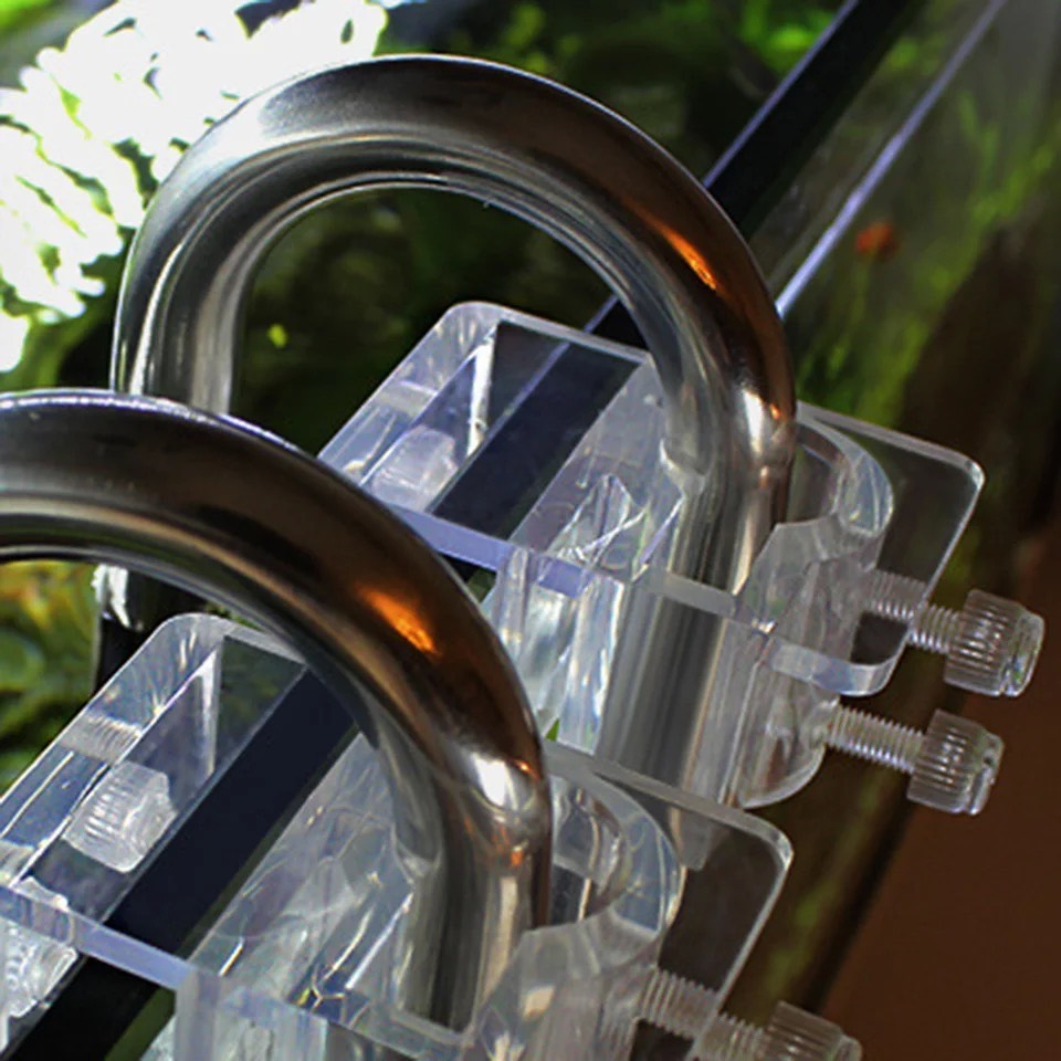 ตัวล็อค Inflow-Outflow อะครีลิค โครงยึดท่อน้ำ ขายึด สามารถใช้ได้กับ แบบแก้ว สแตนเลส อคริลิค Inflow O