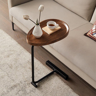 โต๊ะข้างโซฟา ไม้เนื้อแข็ง โครงเหล็กคาร์บอน กันน้ำและกันลื่น Coffee Table 45*30*2cm