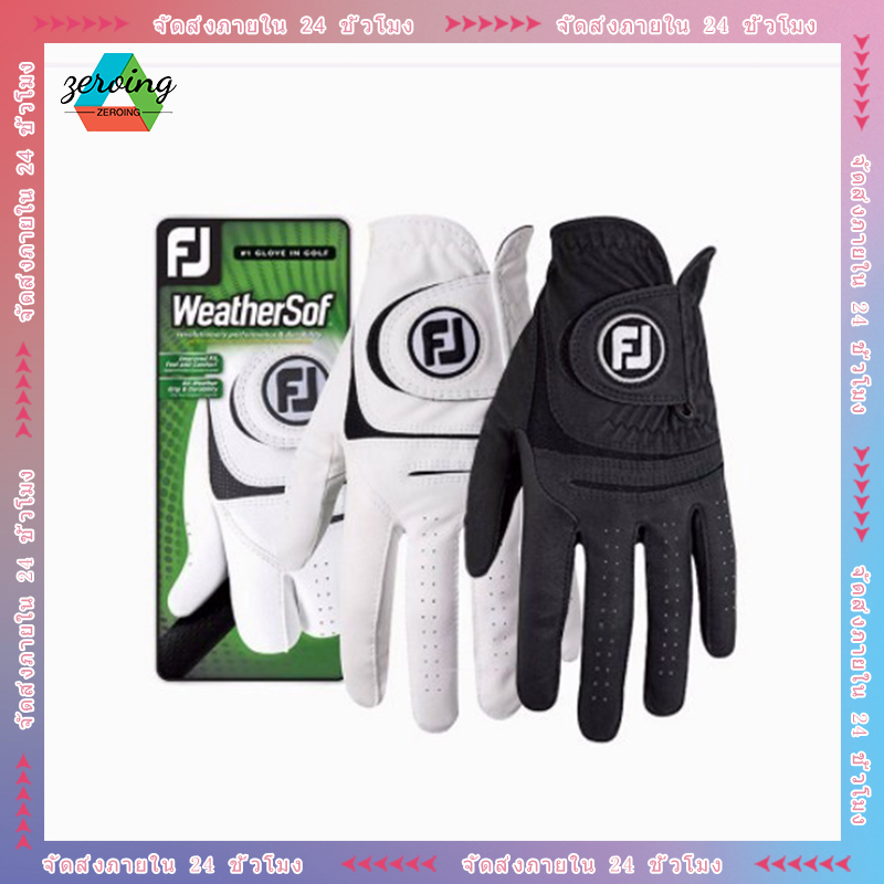 ถุงมือกอล์ฟ Footjoy 1 ชิ้นถุงมือผู้ชาย WeatherSof ผู้ชาย ระบายอากาศดี ไมโครไฟเบอร์ ซ้าย-ขวา