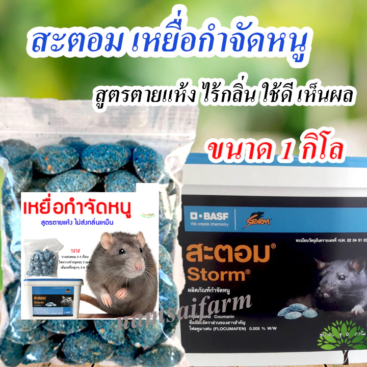 สะตอมกำจัดหนู ขนาด 1 กิโล สะตอมยาเบื่อหนู เหยื่อกำจัดหนูสูตรตายแห้ง เหยื่อกำจัดหนูสะตอม สตฟ้า