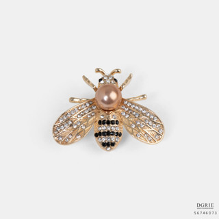 Pink Gold Bee Pearl Daimond Brooch-เข็มกลัดผึ้ง ไข่มุกสีพิ้งค์โกลด์