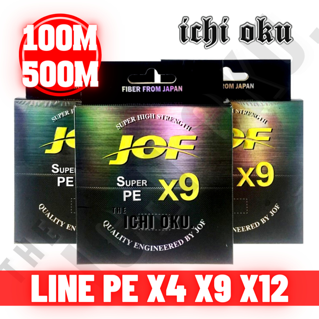 สาย PE JOF Line PE X4 X9 X12  สาย PE JOF ถัก4 ถัก9 ถัก12 ยาว 100 m. 500 m. ไฟเบอร์จากญี่ปุ่น Fiber F