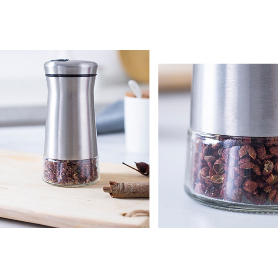 ขวดแก้วใส่เครื่องปรุง ฝาสแตนเลส ปรับระดับโรยได้ - รูปที่ 3