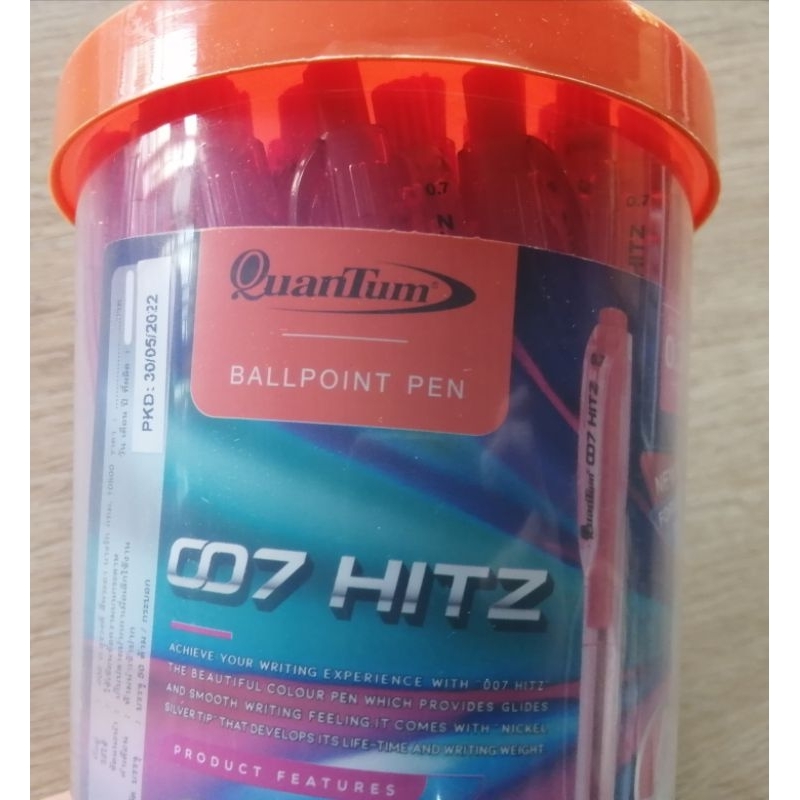 ปากกา​ QuanTum​ 007​ HITZ​ หมึก​สีแดง​ แพ็ค​ (1x10​ ด้าม)​