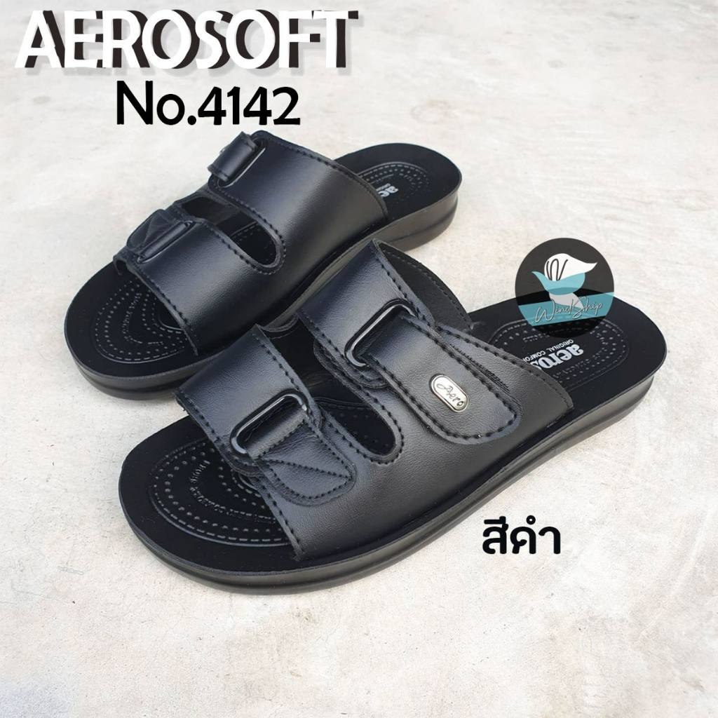 Aerosoft No.4142 รองเท้าแตะผู้ชาย แอโร่ซอฟ รองเท้าสวม เพื่อสุขภาพ (AS4142)