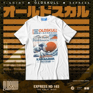 OLDSKULL EXPRESS HD No.193 เสื้อยืดผู้ชาย เสื้อยืด คอกลม แขนสั้น พิมพ์ลาย