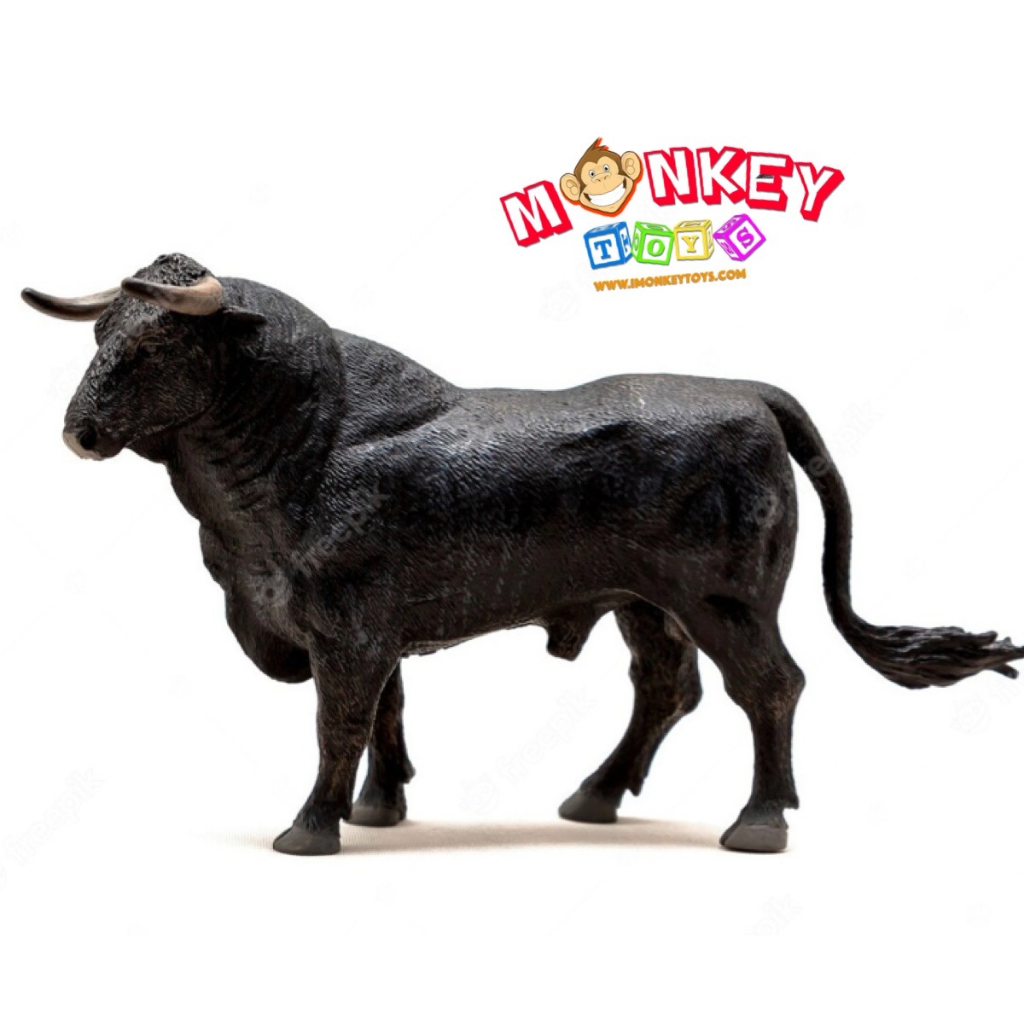 Monkey Toys - โมเดลสัตว์ วัว กระทิง ดำ ขนาด 16.00 CM (จากหาดใหญ่)