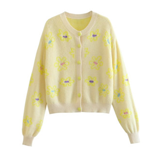 [𝗣𝗥𝗘-𝗢𝗥𝗗𝗘𝗥] 🌼Little flower cardigan เสื้อคาร์ดิแกนไหมพรมปักดอกไม้