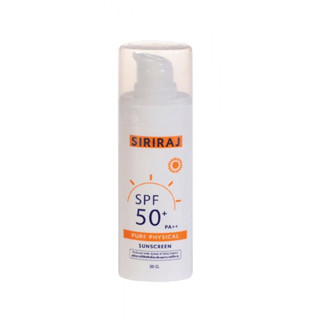 หมดอายุ 04/24 พร้อมส่ง Siriraj Pure Physical Suncreen SPF 50+ PA++ ครีมกันแดดศิริราช 30g.