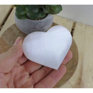 1 Pc AAA Quality Natural Selenite Heart 6 cm  Shape from Moroco