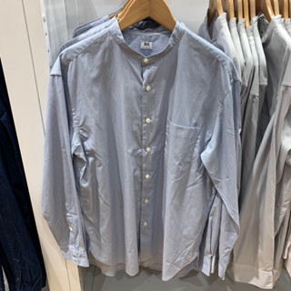 uniqlo 100% S M L XL XXL(ผู้ชาย) คอจีนเล็ก ทรงปล่อยไม่รัดรูป ผ้าคอตตอน และผ้าลินิน ของแท้💯💯จากช็อปโดยตรงค่ะ