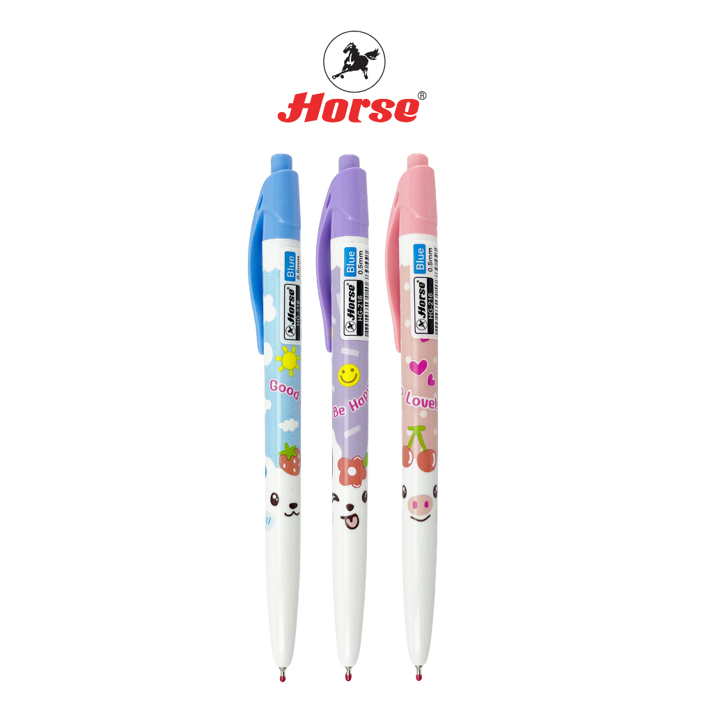 HORSE  (ตราม้า) ปากกาหมึกเจล 0.5mm Half Gel Pen  รุ่น HG-216 ลายการ์ตูน ตราม้า จำนวน 1 ด้าม