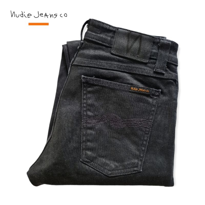 ยีนส์ Nudie jeans skinny lin back in black