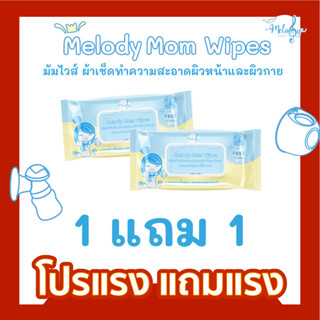 ทิชชู่เปียกเช็ดกรวย  Melody Mom Wipes มัมไวส์ ผ้าเช็ดทำความสะอาดอุปกรณ์ผิวหน้า ผิวกายและอุปกรณ์ปั๊มนมแม่ Food Grade