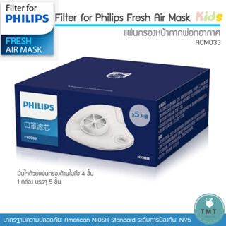 ￼Filter ฟิลเตอร์ หน้ากากไฟฟ้า Philips Fresh Air Mask ACM033 (1กล่อง มี5 ชิ้น)