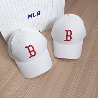 พร้อมส่ง MLB New Fit Ball Cap หมวกสีขาว logo B สีแดง 🤍❤️