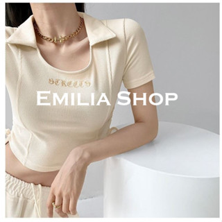 EMILIA SHOP เสื้อยืด เสื้อครอป เสื้อผ้าแฟชั่นผู้หญิง 2023 ใหม่A29J0FS