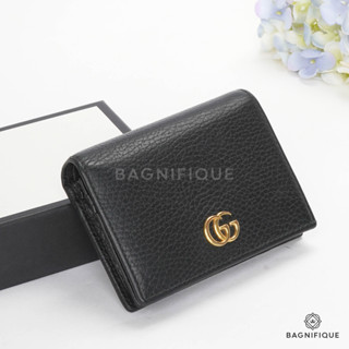 GUCCI BI FOLD WALLET SHORT BLACK CALF GHW