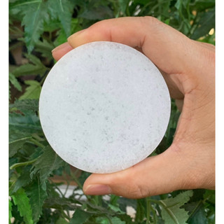 1 Pc AAA Quality Polish Selenite Stone Round Circle 10 Cm