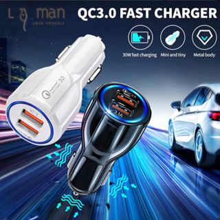 ที่ชาร์จแบตในรถ ชาร์จรถ ที่ชาร์จในรถ ที่ชาร์จในรถยนต์ USB หัวชาร์จในรถ USB Car Charger 6A QC3.0 2 พอร์ต usb3.0