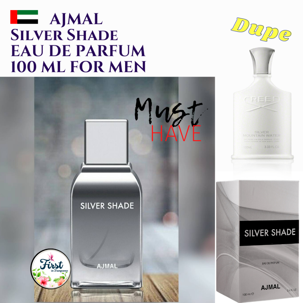 (พร้อมส่ง) น้ำหอม AJMAL Silver Shade Eau De Parfum for Unisex-100 ML ป้าย สคบ.ไทยกลิ่นโคลน Creed Sil