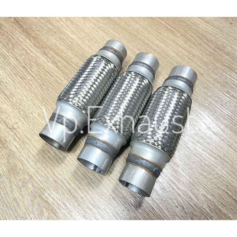 ข้ออ่อน ข้อต่อ ข้ออ่อนท่อไอเสีย ขนาด 1.6"x6" แบบ3ชั้น สายถักด้านนอกด้านใน