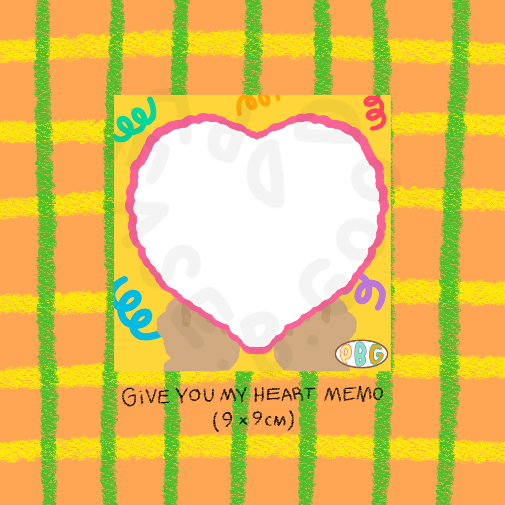 give you my heart memopad กระดาษฉีก กระดาษโน๊ต │ please.b.goodd