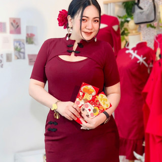 🧧พร้อมส่ง🧧100KG Plus size กางเกงกระโปรงสาวอวบ ไซส์ใหญ่ ตรุษจีน รุ่นหลินจือ D7