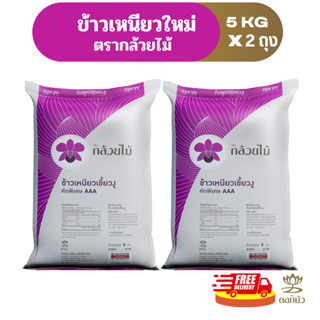 (ส่งฟรี) ข้าวเหนียวใหม่ ตรากล้วยไม้ 5 กก.Pack 2 ถุง