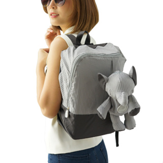 🐘พร้อมส่ง🐘 เอลฟ์...กระเป๋าเป้ผ้าพลีทสะพายหลัง พับเก็บได้ในตัวช้าง (ELEPH Pleat Backpack2 Foldable Bag )
