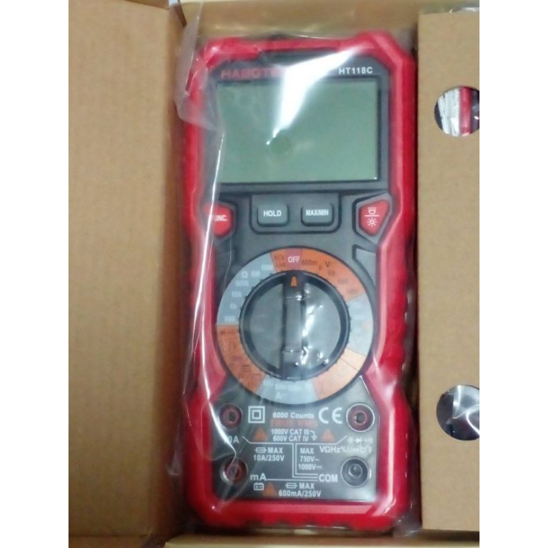 มัลติมิเตอร์ HABOTEST  HT 118 C สีแดง ใส่ถ่าน พานาโซนิค อัลคาไลน์เท่านั้น ใส่ถ่านอื่นเปิด ไม่ติด(ไม่