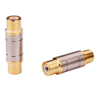 2Pcs Gold Plated Dual RCA Connectors Female to Female Jack Socket Straight