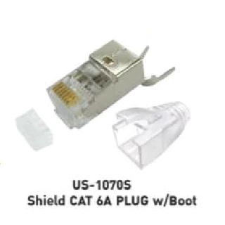 LINK Shield CAT 6A RJ45 (US-1070SG หัวสีทอง) Modular PLUG w/Plug Boot บรรจุ 1 หัว / Pkg.
