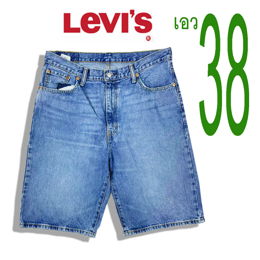 (USEDมือ2แท้)LEVI"S 569 jeans เกงยีนส์ ขาสั้นเดิมหายาก ผ้าฟอก สวย ++เอว 38"