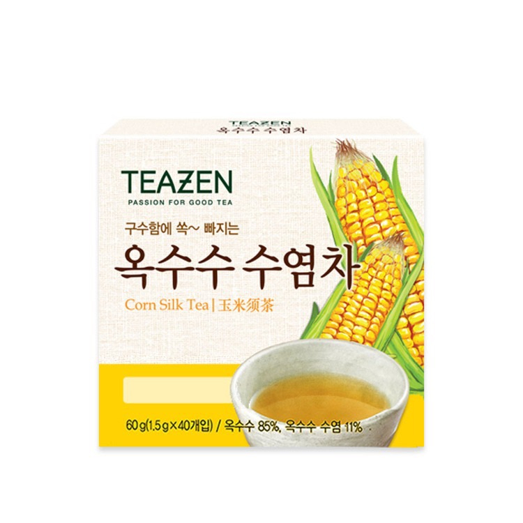EXP.2025.12.07[พร้อมส่ง/ชาลดบวม🌽 ] ชาไหมข้าวโพด Teazen Corn Silk Tea 1 กล่อง มี 40 ซอง