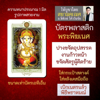 บัตรรูปองค์เทพ พระพิฆเนศปางเอกทันตะคณปติ บัตรพลาสติกมหาเทพ การ์ดองค์เทพ PVC-GNP-109