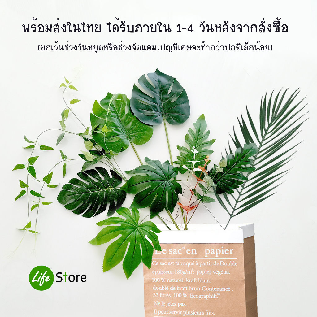 รวมใบไม้ประดับ/ใบไม้แซมช่อ เสมือนจริงในธรรมชาติ  (พร้อมส่งในไทย ถึงเร็วทันใจ)