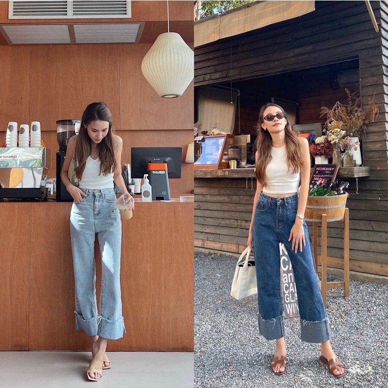 กางเกงยีนส์ jarin official สีอ่อน