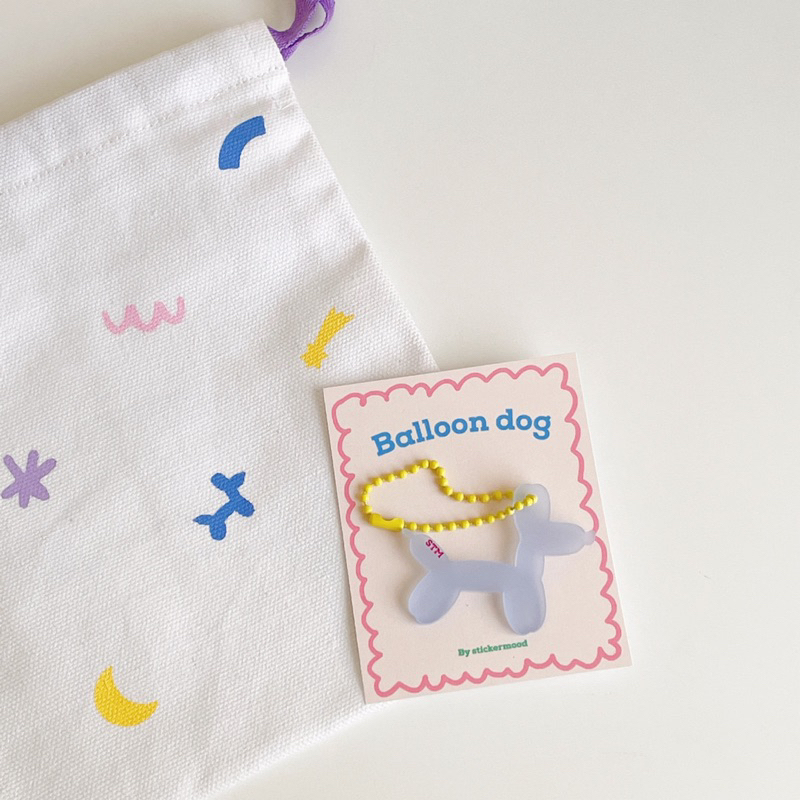 **ทักแชทขอโค้ด** 🌼💚🐩ถุงหูรูด Drawstring Bag ลาย Balloon Dog 🌼💚🐩(รหัส : BG_001)