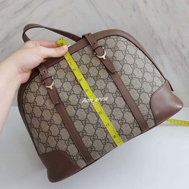 Gucci Beige/Brown GG Supreme Canvas and Leather Nice Dome