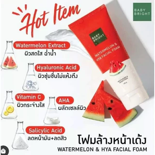 เบบี้ไบร์ท โฟมล้างหน้า สูตรแตงโม Baby Bright Clear Treat Acne / gluta whitening /L2/ Watermelon & Hya