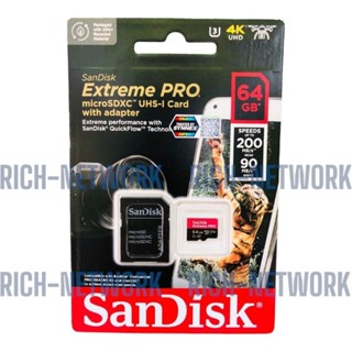 (ของแท้ 100%) เมมโมรี่ SanDisk 64G U3 Extream Pro Micro SDHC UHS-I 4K UDH